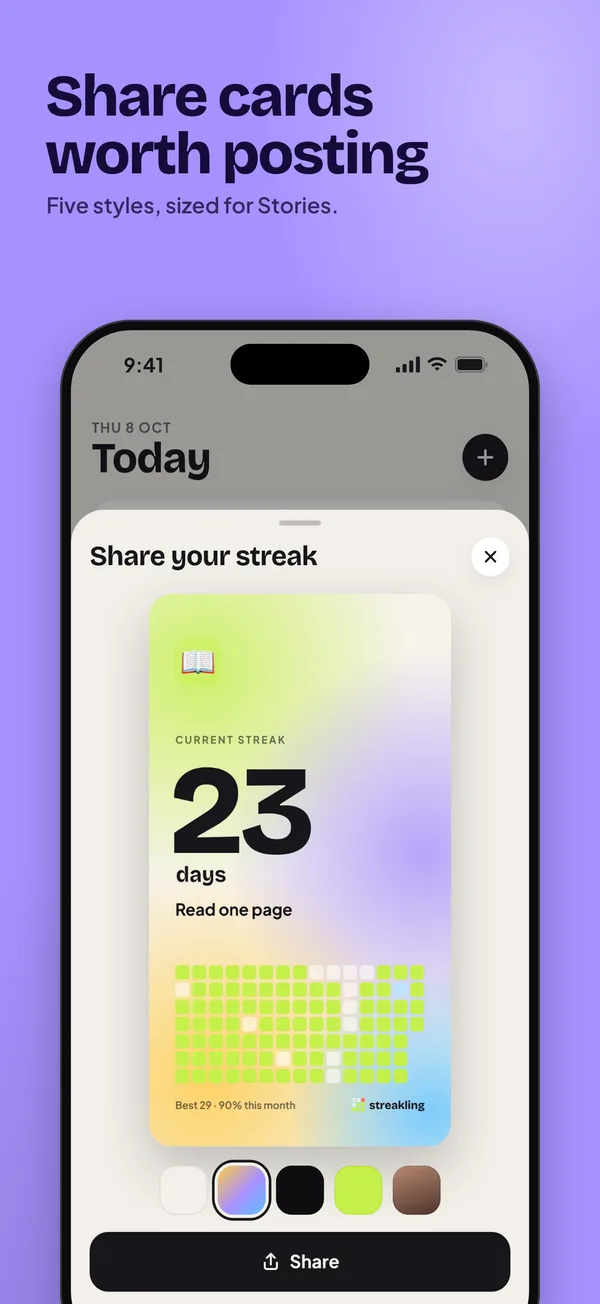 Share card in Aura style