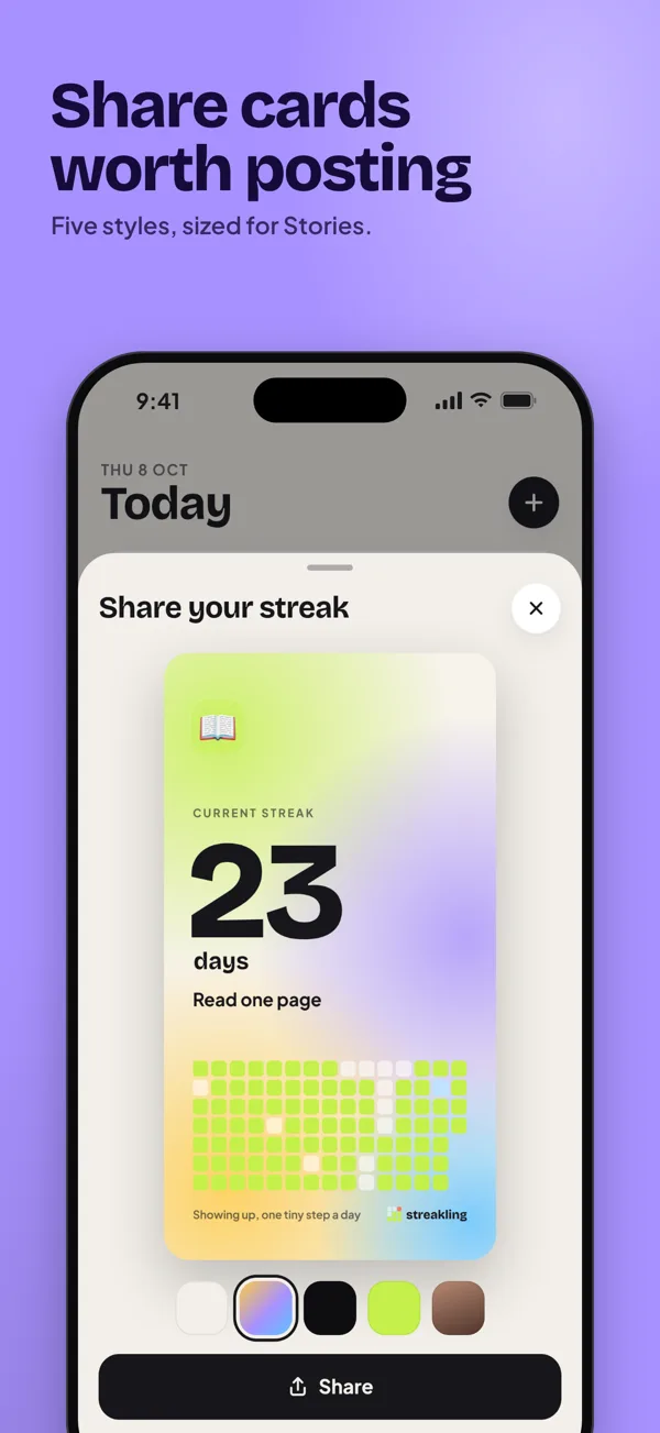 Share card in Aura style