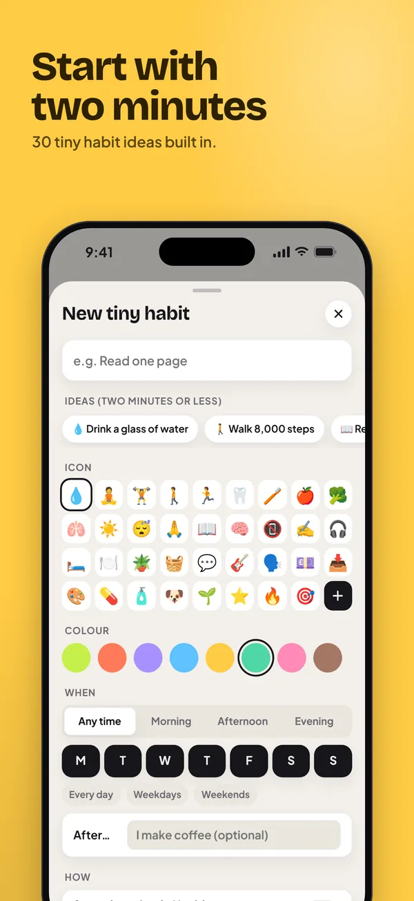 New habit with two-minute ideas