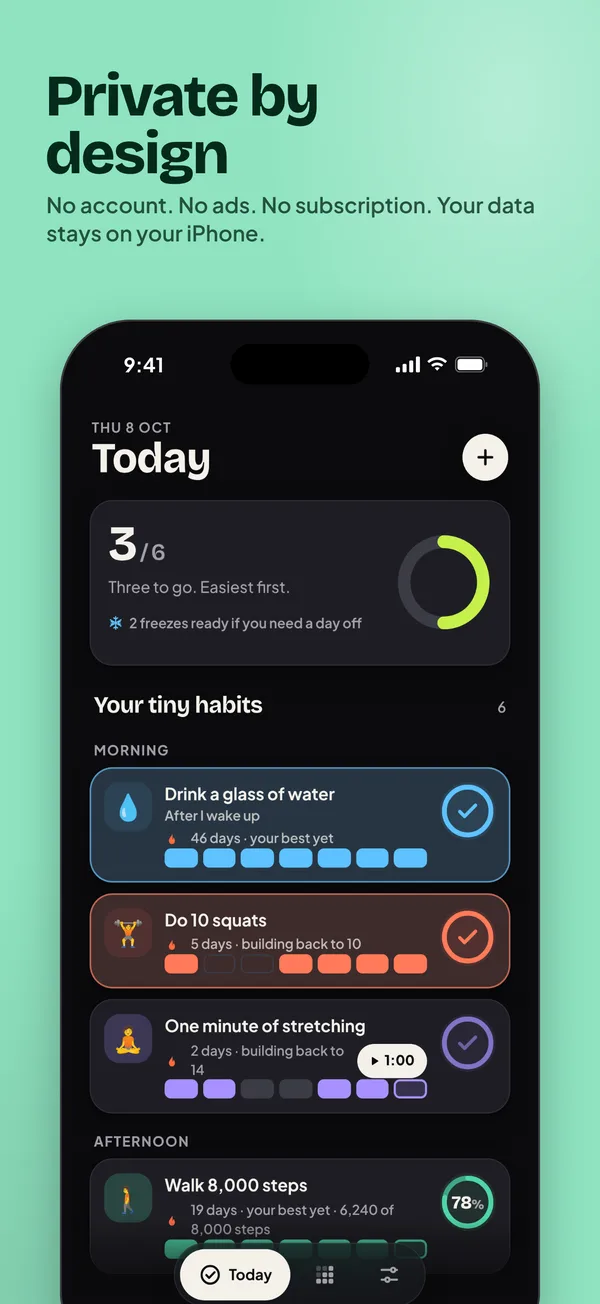 Today in dark mode: private by design